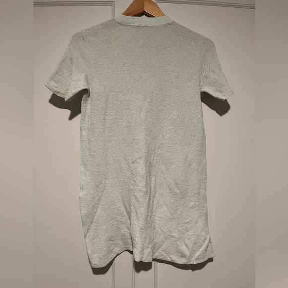 Eileen Fisher Mint Green Linen Blend Tunic Short Sleeve Knit Lightweight Sweater - Picture 2 of 4